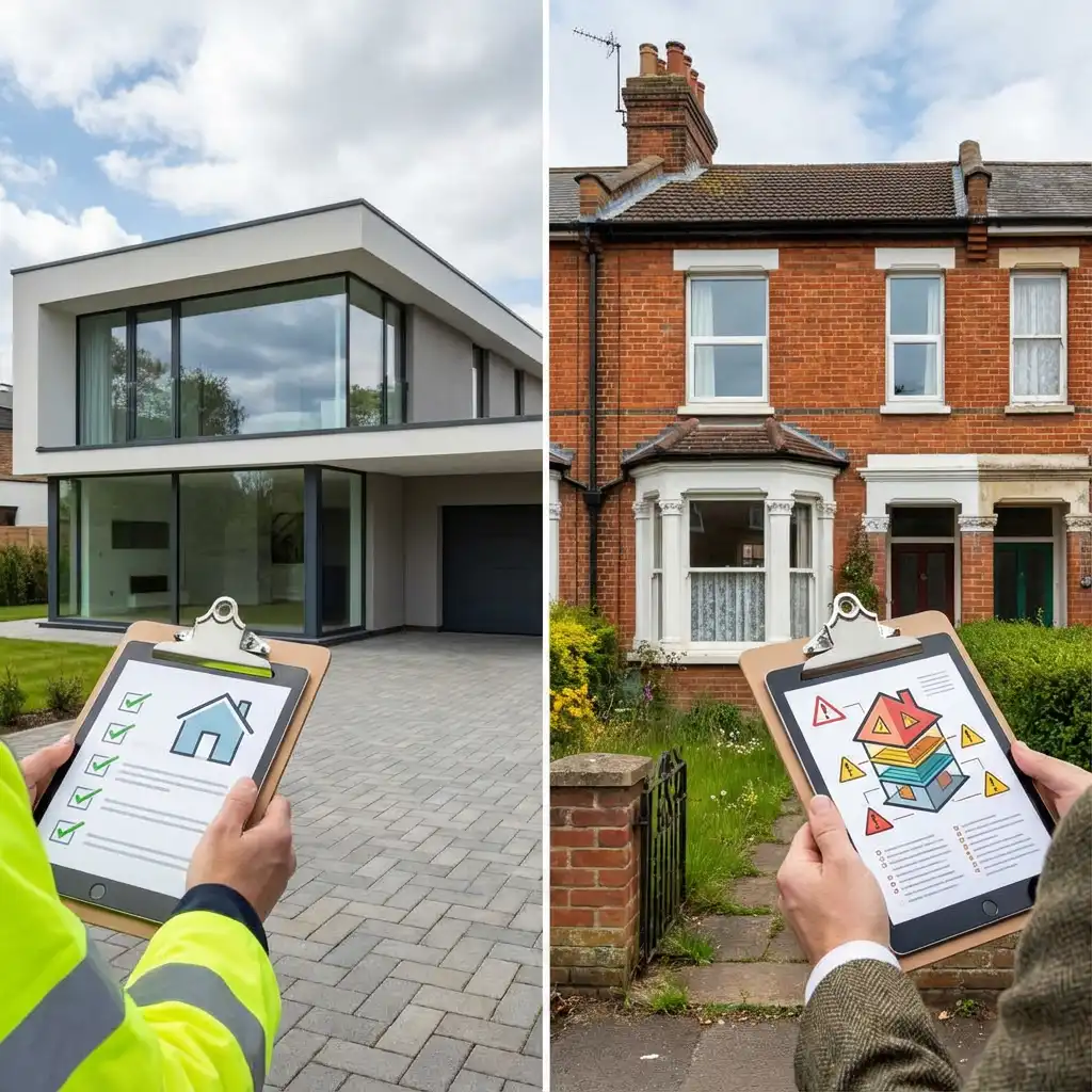 Brick property photographed during a RICS home survey